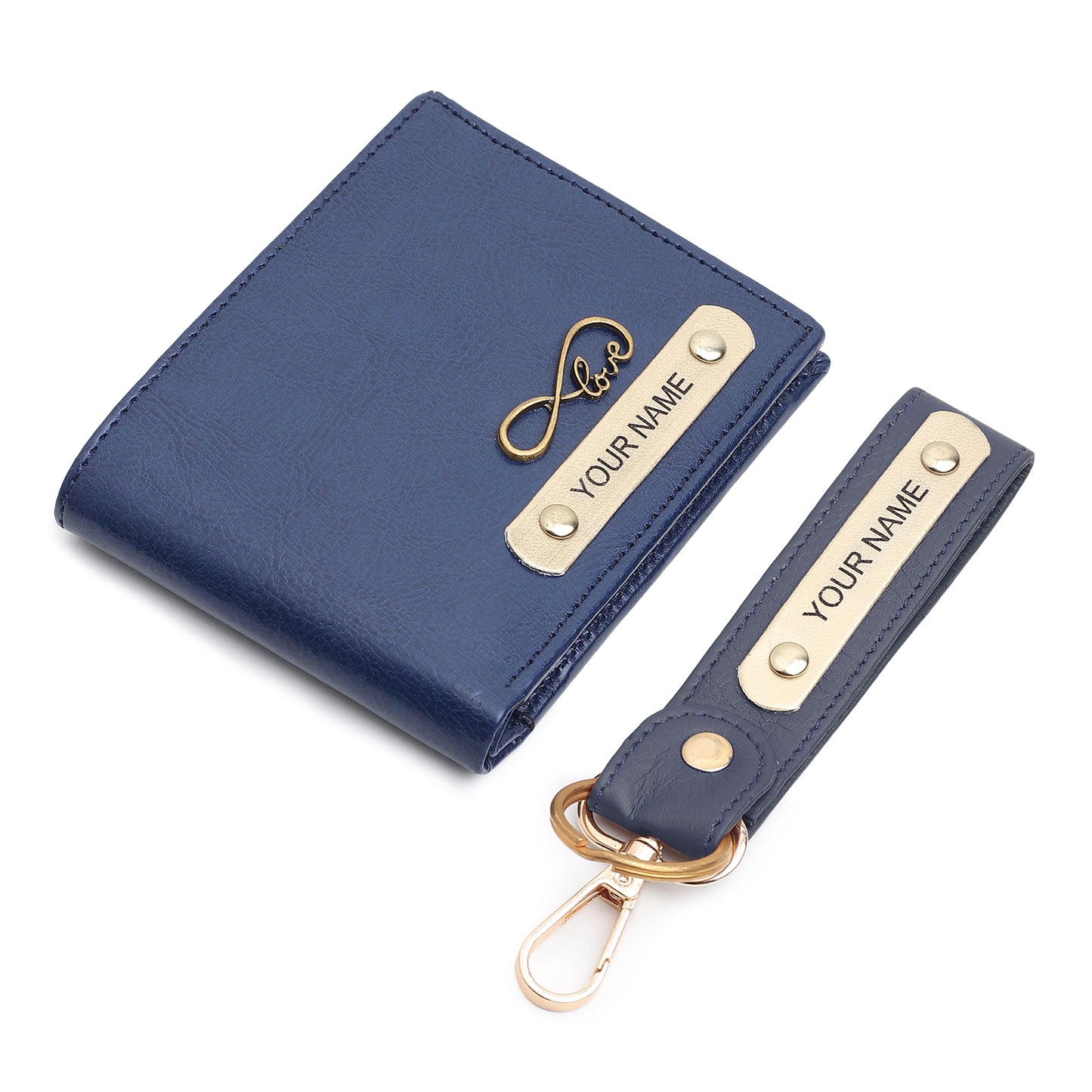 Combo Romantic Love Wallet Handcrafted Engraved Leather Wallet for Valentines Date Night with Customised Keychain