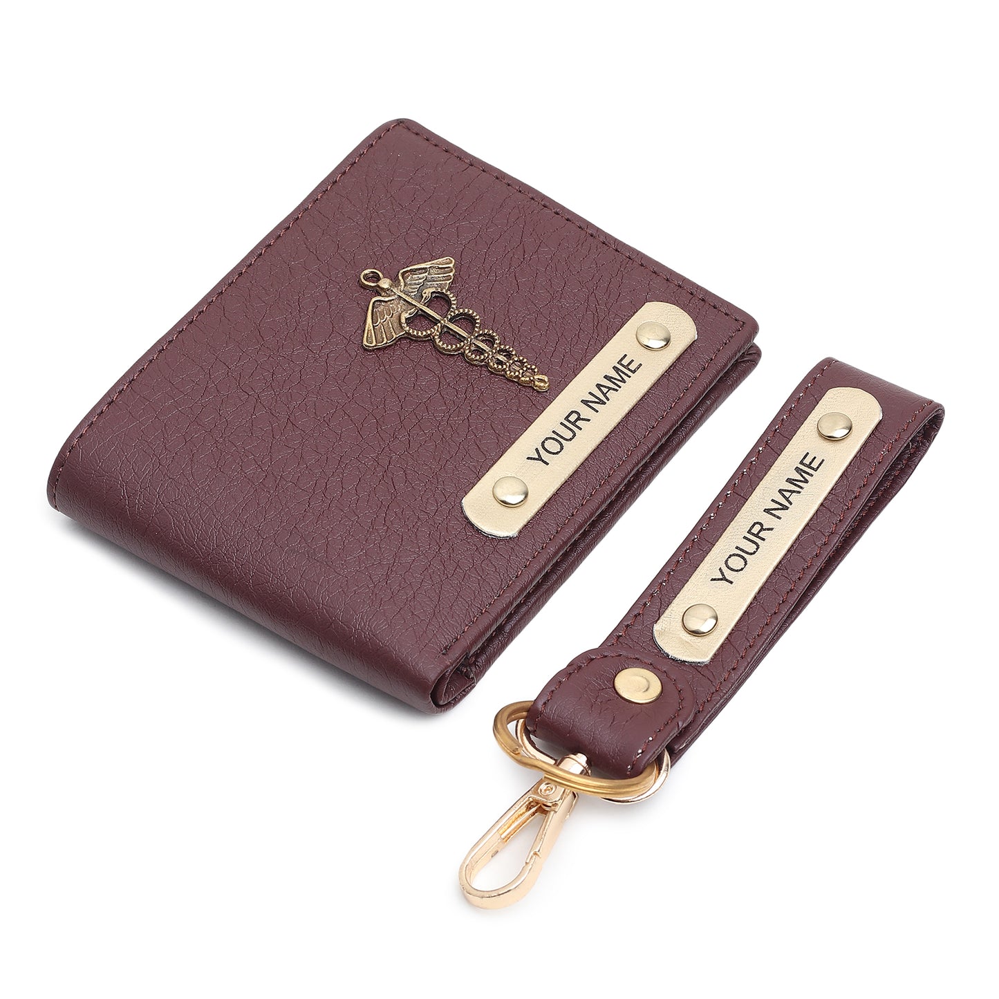 Combo Personalized Leather Wallet, Engraved Gift for Brother's Birthday, Practical and Stylish Men's Accessory with Customised Keychain